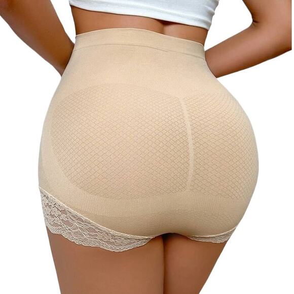 New Medium Maternity Support Beige Panties Shorts High Rise‎ Supportive Lace - Picture 2 of 2